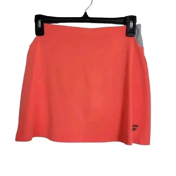Babolat Girl's Fleuro Red & Gray Waistband Tennis Skirt w Briefs - Picture 8 of 12